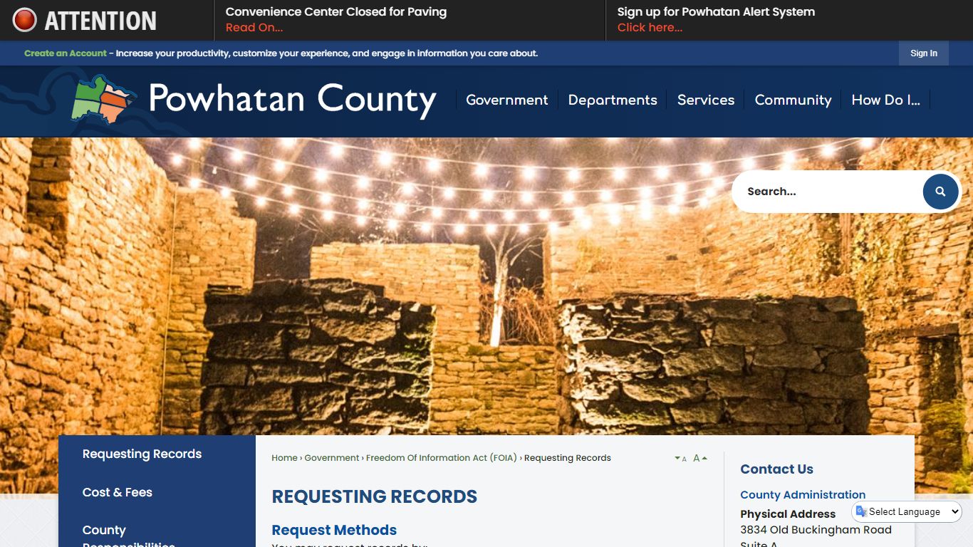 Requesting Records | Powhatan County, VA - Official Website
