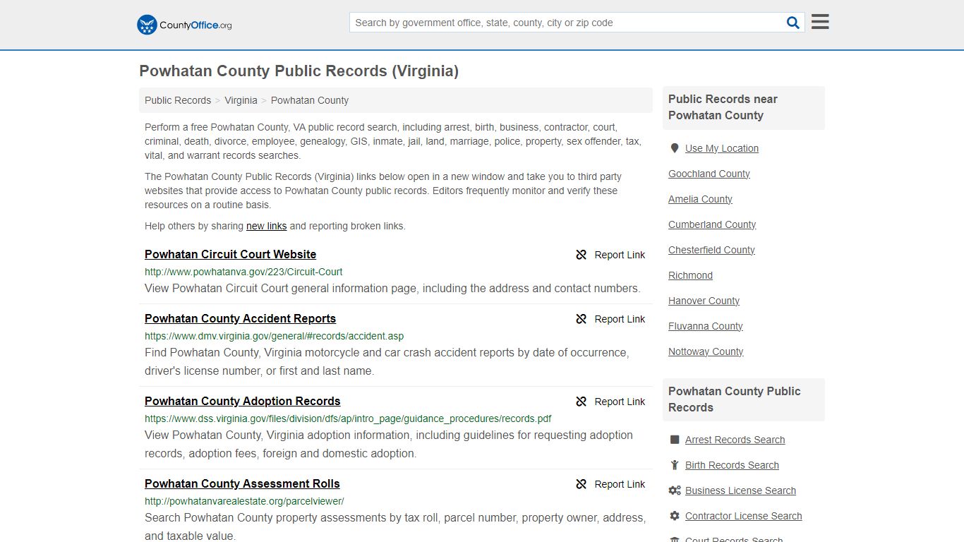 Powhatan County Public Records (Virginia) - County Office