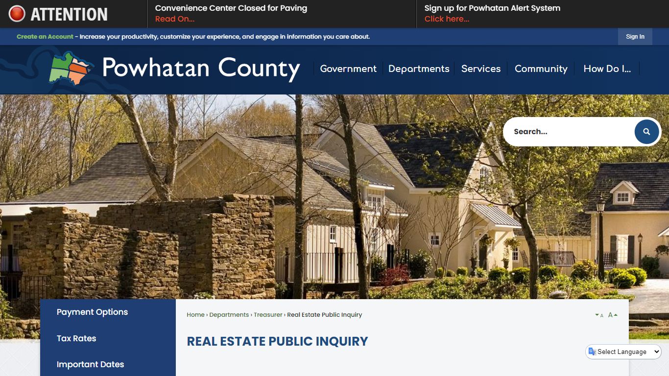 Real Estate Public Inquiry | Powhatan County, VA - Official Website