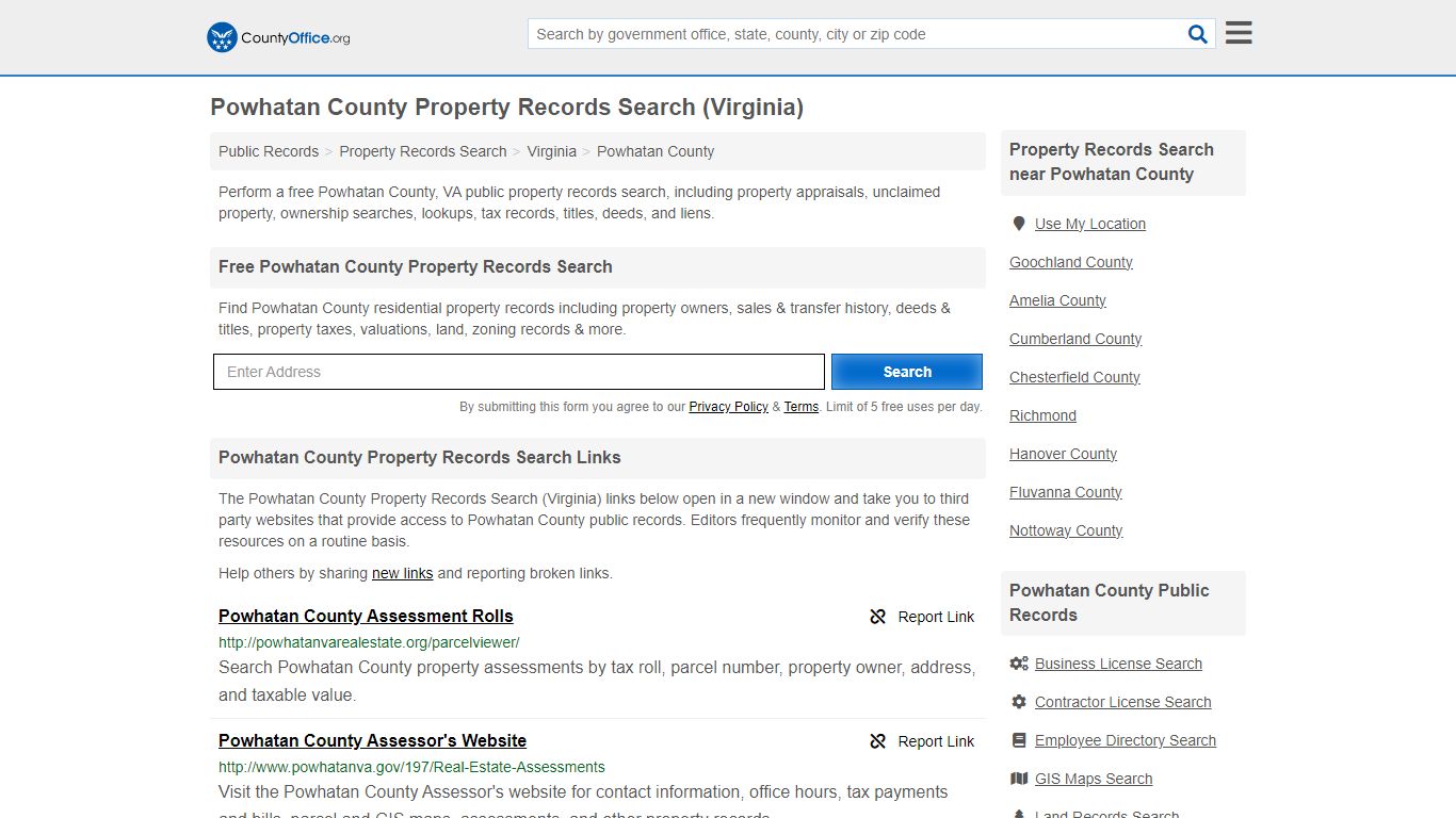 Powhatan County Property Records Search (Virginia) - County Office